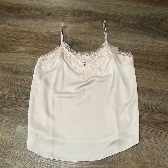 Express Tops - Satin Tank Top w/ lace